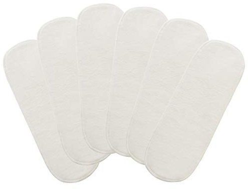 Bio Windeleinlagen 100% Bio-Baumwolle (kbA) GOTS zertifiziert, Natur, 14 x 41 cm, 5-lagig - 6er-Set