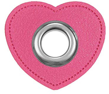 Veno Ösen Patch Herz für Kordeln pink Lederimitat