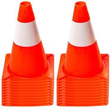 Flexibarrier - Confezione da 20 coni in plastica, 30 cm (PE) (Arancio/Bianco)
