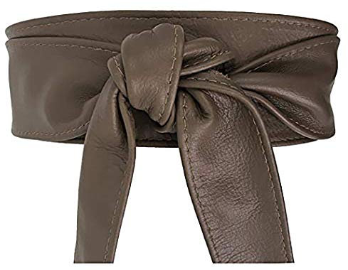 FISH IN THE SEA - 7cm - Wickelgürtel - Mocca Braun - Premium - Echt Leder - Taillengürtel - Nappaleder - Bindegürtel - Damen - 245 cm …