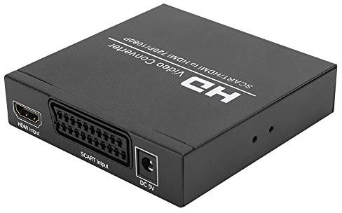ASHATA Boîte de Conversion vidéo Scart/Hdmi vers Hdmi, Adaptateur Portable pour convertisseur de Puce de numérisation à Faible consommation d'énergie Iron Shell Scart/HD vers HD(UE)