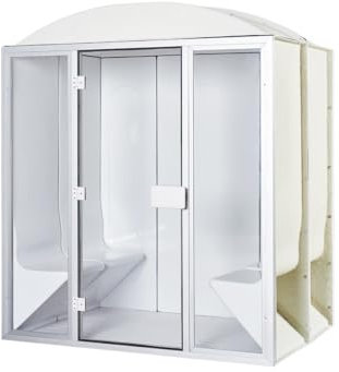 Desineo Cabine de hammam 4 Places complète 190 x 130 x 225 cm en Acrylique + Porte et vitres Pret à Monter