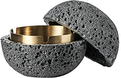 Cutfouwe Tischmülleimer Tischabfalleimer Abfallbehälter Küchen Abfalleimer Kosmetikeimer Edelstahl,Für Draußen Balkon Geruchsdicht, Er Eignet Sich Geschlossen Auch Als Schöne Tischdeko,Grau,L