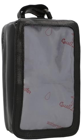 Gusti Rahmentasche Leder - Charly G. Lenkertasche Handyhalterung Navi-Tasche Fahrradtasche Ledertasche Schwarz Leder