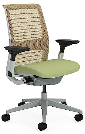 Steelcase Ergonomischer Bürostuhl: Think, 4D-Armlehnen, Spross | Leicht montierbar, Universalrollen, Premium-Materialien, bis 150 kg und 190 cm, sitzkomfort