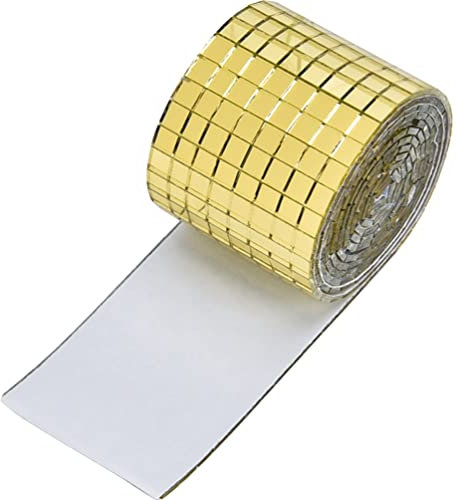 BESPORTBLE Spiegelfolie Glasspiegel Mosaikfliesen Aufkleber zum Basteln Quadratische Glasfliesen Selbstklebende Backsplash-Fliesen für Küche Wand Badezimmer Aufkleber Golden Mirror