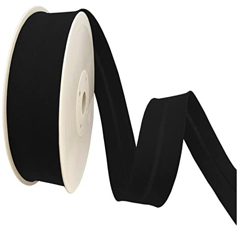 TEXTEX = 30 mm Breites Schrägband. 50% Baumwolle und 50% Polyester. Stück von 10m - (Schwarz)