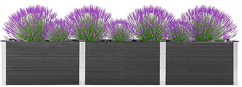 vidaXL Garten-Hochbeet 300x50x54 cm WPC Grau