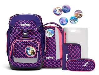 ergobag Pack Set ergonomischer Schulrucksack, Schulranzen, Vorgänger-Kollektion, flexibel 6-teilig 1.Klasse Grundschule