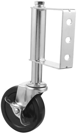 CHILDWEET Federbelastetes Torrad 4 Zoll Mit Stoßdämpfung Schwerlast Tormodul Für Unebene Böden Belastbar Bis 75 Kg Mit Federndem Stützrad Für Gartentore
