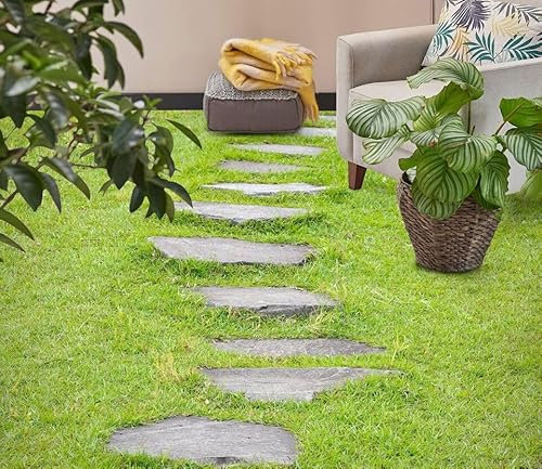 Benutzerdefinierte Selbstklebende Boden Wandtapete 3D grüner Rasen, 430 x 300 cm Bodenfliesen Aufkleber Wohnzimmer Studie Pvc Wasserdicht Tragen 3D Bodenbelag Tapete