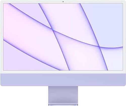 2021 Apple iMac avec Retina 4.5K Display et M1 Chip with 8-Core GPU (24-Pouces, 8GB RAM, 256GB SSD) (AZERTY French) Pourpre (Reconditionné)