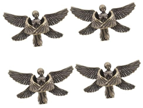 Cabilock 4 Stück Ornamente Schutzengel-Statue Betende Engelsfigur Mini-Engelfigur Schreibtischdekoration Dekorative Figur exquisites Engelsstatuen- exquisites Engeldekor Kupfer Golden