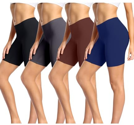 wirarpa Women's Cotton Boy Shorts Underwear Long Leggings Multicolor Under Shorts Anti Chafe Bloomers 4 Pack Size M