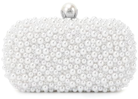 OPLERT Donne Borse da sera con perle Pochette per matrimonio Festa nuziale Prom