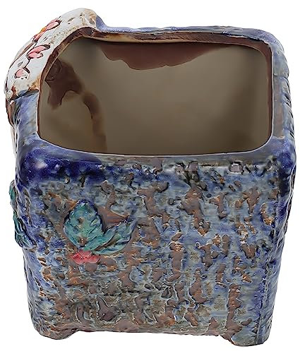 Supvox 1pc Keramik Pflanzer Home Dekorative Mini Blumentopf Handgemachte Hand Bemalt Blume Für Balkon Dekoration