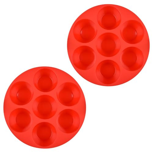 2 Pezzi Stampo Muffin, Stampo Silicone, Stampi Muffin Silicone per 7 Muffin, Riutilizzabile Stampo Muffin, Teglia da Forno Antiaderente, Senza Bpa, Adatto per Preparare Muffin, Cupcake, Brownies
