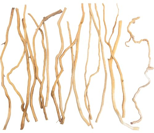 Hamiledyi Natural Driftwood for Aquarium Decor - Red Moor Wood 10-15 Long Assorted Shapes (100g) Safe Branches for Fish Tank & Reptile Habitat - Natural Aquarium Wood Decorations (Delicate branches)