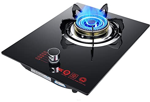 Burner Gas Cooker gas hob 4.2KW Triple Ring Burner Gas Hob, Built-in Cooker In Black Glass Ceramic ，with FFD And Enamel Pan Stands,Cast Iron Pan Support [Energy Class A](LPG)