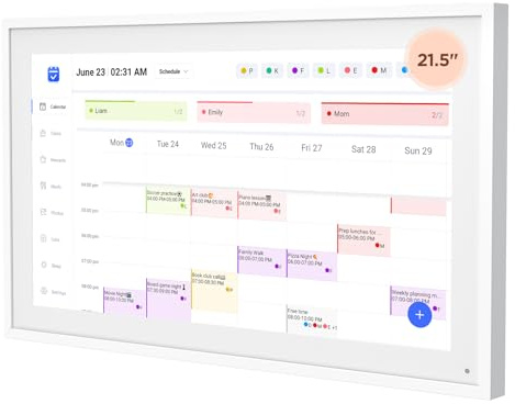 21.5 Inch Smart Digital Calendar, Wall Electronic Calendar, 1920 * 1080 IPS Full HD Touch Screen Display for Family Meal Planner Support - Streamline Household Organization, Gifts for Women, Mom