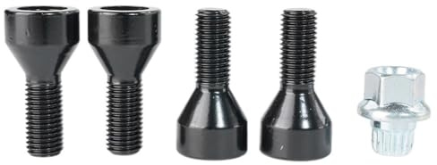 Bulloni Antifurto per Ruote,Bulloni Antifurto Migliora la sicurezza delle ruote con un set di 4 bulloni di bloccaggio Uso adatto per cerchi in lega M14 X1.25 neri + chiave Uso adatto per BMW MINI R50