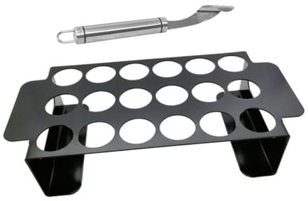 JOINPAYA 1 Juego Soporte de Pimientos de Inoxidable con Descorazonador Rack Muslos de Herramienta de Barbacoa Camping y Cocina