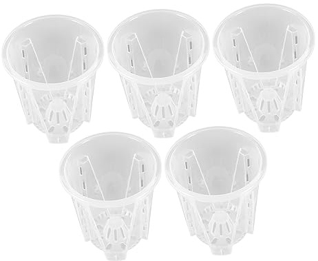 HANABASS 5 Piezas Macetas Transparentes de Plástico para de Tiestos con Drenaje para Plantas y de Jardinería