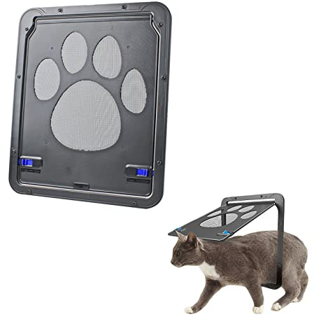 Porta interna per cani, 20 x 26 x 1,3 cm, con serratura per animali domestici, chiusura automatica, per cani di piccola taglia e gatti, inserto per cancello per porte scorrevoli, gattaiola per gatti e
