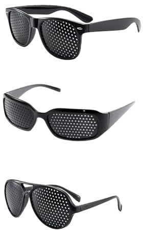 WSDFTQ 3 PCS Pin Hole Correction Glasses, Lunisk Correction Glasses for Eye Training and Vision Improvement, Pinhole Glasses for Reading, Computer Work, and Outdoor Activities