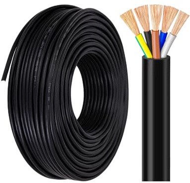 20/18/16 Gauge 5-kärnig Flexibel Elkabel, CE-certifierad Ren Kopparströmkabel For Signalledningar, Interna Ledningar For Utrustning, Elektriska Apparater(0.75mm²)