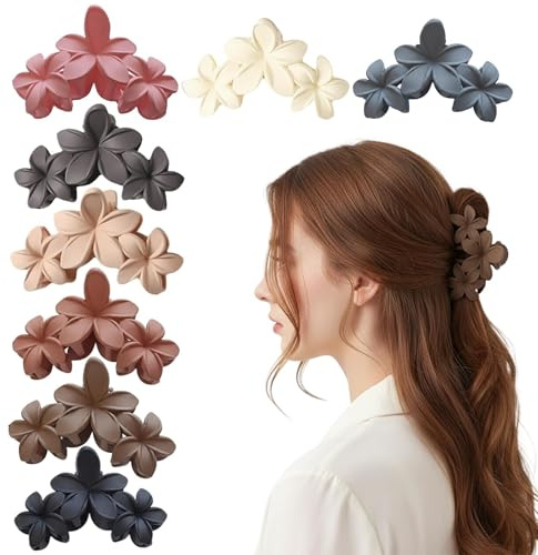 8 Stück Blumen Haarspangen Set, Haarklammer, Haarklammer Groß, Haarklammern Groß, Blumen Haarclips, Naturfarben, Alltag Und Festliche Anlässe