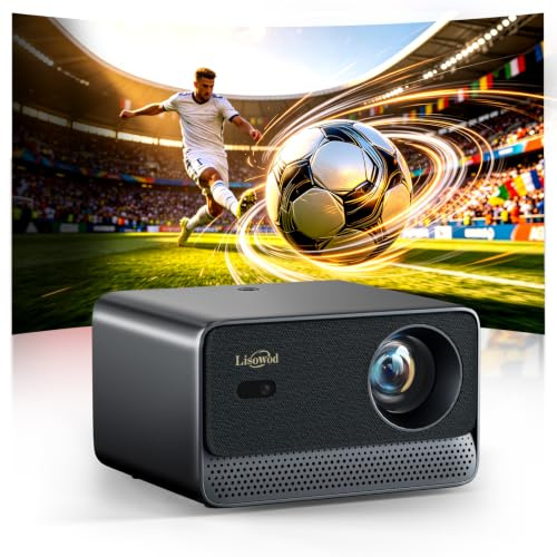 Projector with WiFi and Bluetooth: [2000 Brightness/Ai Auto Focus/1k+ Apps/Compatible with Netflix] Outdoor-Projector 4K Support 1080P Smart Live TV Movie Lisowod L03Pro Projector for Home Theater