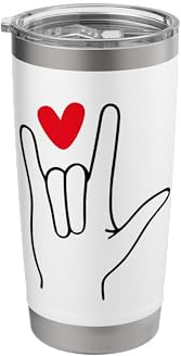 I Love You Sign Language Cute Happy Valentine’s Day Stainless Steel Insulated Tumbler