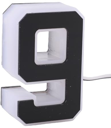 Topiky Numero Civico a LED 9 Elegante Lampada con Numero di Indirizzo Illuminata Resistente Alle Intemperie per Uso Esterno Residenziale