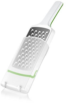 Tescoma RALLADOR Handy X-Sharp, Orificios Grandes, Metal, Blanco/Verde, 9.5 x 29.5 cm