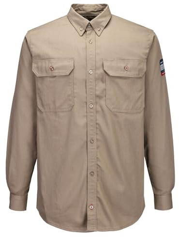 Portwest Bizflame 88/12 skjorta, storlek: L, färg: Khaki, FR89KHRL