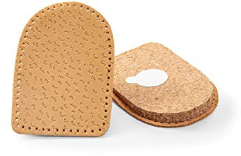 Suole Ortopediche Sollevamento Tallone, Supporti in Pelle Genuina e Sughero Naturale, Retro Adesivo, Supporto per Assorbire gli Urti, Alleviano Tendiniti, Corled della Kaps, 1 Paio (Donna/EUR 35-40)