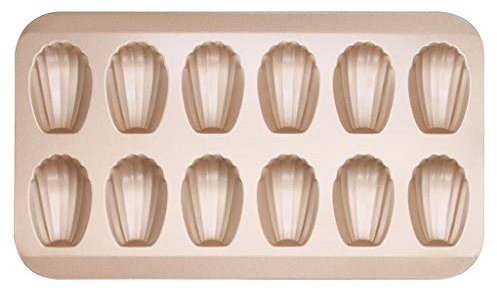 S-Trouble Molde de acero al carbono antiadherente para 12 tazas de Madeleine