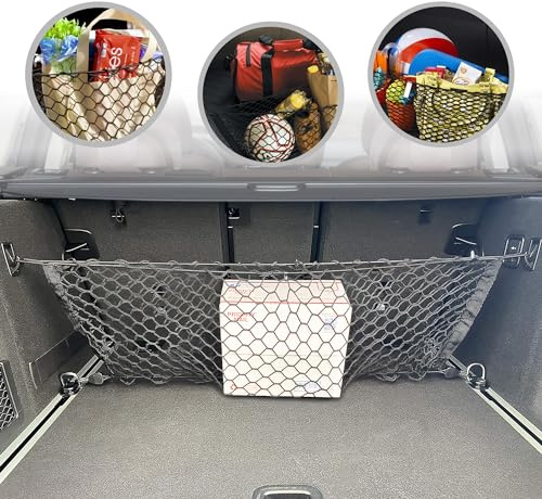 Rear Seat Envelope Style Automotive Elastic Trunk Mesh Cargo Net for BMW X3 Accessories 2017-2025 - Premium Trunk Organizers and Storage - Luggage Net for Crossover - Best Car Organizer for BMW X3