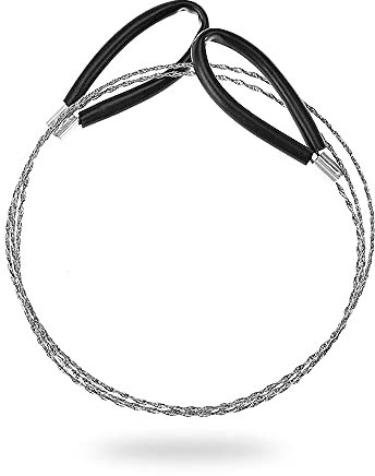 GZGXKJ Mini motosierra de bolsillo de acero inoxidable, sierra de alambre, sierra de poste de engranaje, herramientas al aire libre para camping, senderismo, caza (75'