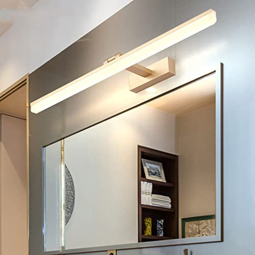 SXYSXYSXY LED Spiegelleuchte 40CM Modern Badlampe Spiegellicht Badezimmerlampe 9W Kaltweiß 6000K Einstellbare Spiegel Frontleuchte Spiegellampe wasserdichte Schminklicht Wandleuchte,Gold