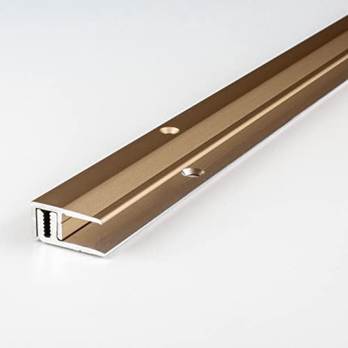 PROVISTON | Slutprofil | Aluminiumanodiserad | Bronsljus | Bredd 21 mm | Höjd 7-15 mm | Längd 1000 mm | Borrade | Enkel profil | Infoga profil | Slutlig bar | Jordprofil | 1 del
