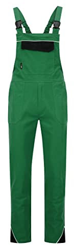 BWOLF ARES - Salopette da lavoro in 100% cotone, verde/nero, XL