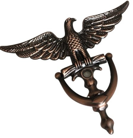 Türgriff Antike europäische Türklopfer Zinklegierung Eagle Kopf Griff Ring grün Bronze Wohnkultur Gate Möbel Hardware (Color : Red Bronze)