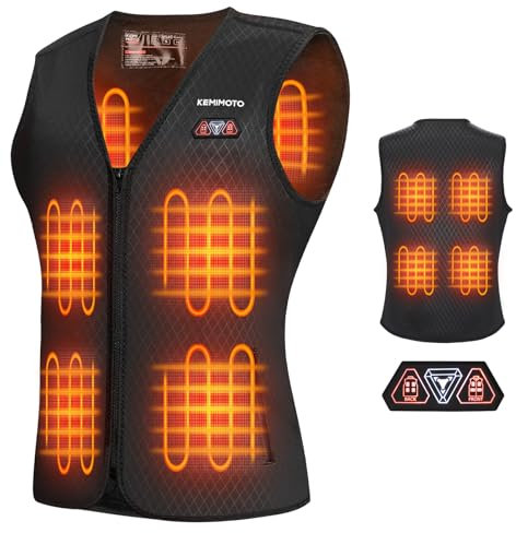 KEMIMOTO Gilet Riscaldato Donna, Elettrico Gilet Riscaldato con USB, Giubbotti Riscaldati a Batteria Doppi Controlle per all’aperto Lavoro Sci Escursionismo Caccia Moto (Senza Batteria)