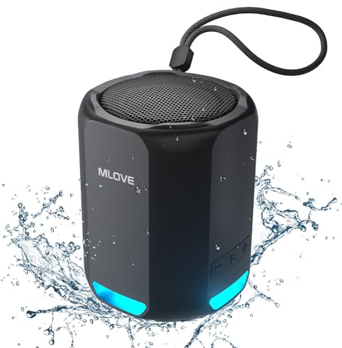 MLOVE P1 Tragbare Bluetooth-Lautsprecher 12 Watts Musikbox mit Kraftvollem Sound und Farbenfrohen Lichtern 12 Stunden Spielzeit wasserdicht dustfest TWS für Party
