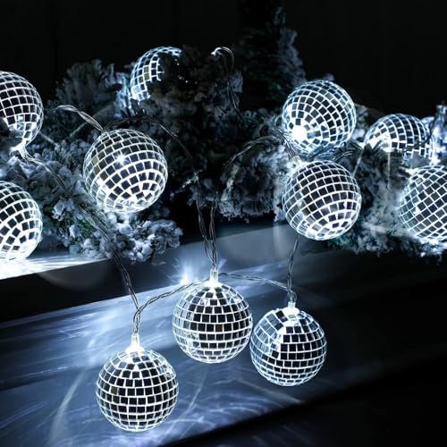 10 LED Discokugel Lichterkette, 150cm Ball String Lights, Party Light, Mini Balls Ornaments Tree Decoration Light, Orientalisch Marokkanische Lichterkette