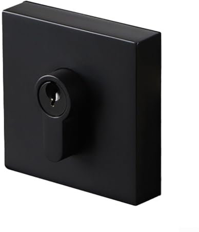 Serratura invisibile, serratura per porta scorrevole con chiave, serratura laterale singola in lega di zinco, per interni, porta in legno (quadrata nera)