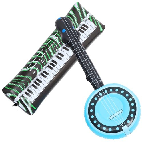 Gogogmee 2stücke Teiliges Aufblasbare Musikinstrumente Elektronisches Keyboard Banjo Für Partys Foto-requisiten Kreative Dekoration Und Spaß Für Erwachsene