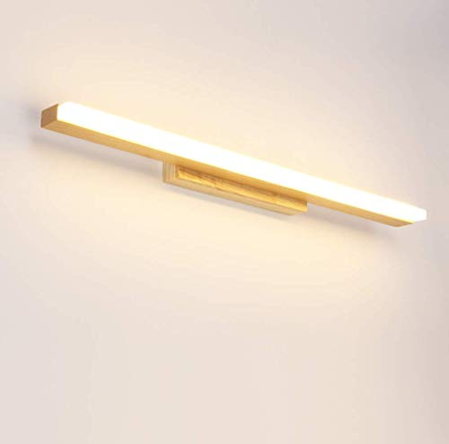 SSNCcNC Modern Holz Spiegellampe Minimalismus Bad Spiegel Vorne Licht LED 40CM Schminktisch Spiegelleuchte Elegante Make-up Spiegellicht Wasserdicht Wandbild Wandleuchte Weißes Licht 6000K 6W